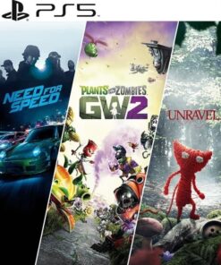 3 JUEGOS EN 1 NEED FOR SPEED + PLANTS VS. ZOMBIES GARDEN WARFARE 2 + UNRAVEL PS5