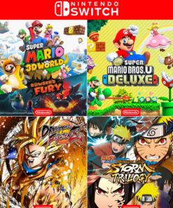 PACK 6 JUEGOS EN 1 MARIO 3D + MARIO DELUXE + 3 NARUTO + DRAGON BALL FIGHTERZ NINTENDO SWITCH