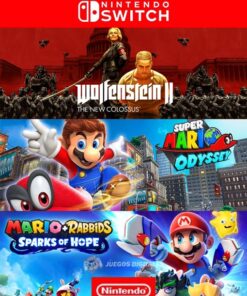 3 en 1 WOLFENSTEIN 2 + MARIO Odyssey + MARIO RABBIDS - NINTENDO SWITCH