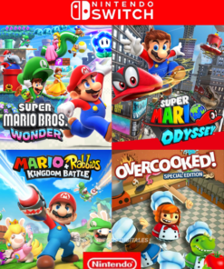 4 en 1 MARIO WONDER + MARIO ODYSSEY + MARIO RABBIDS + OVERCOOKED - NINTENDO SWITCH